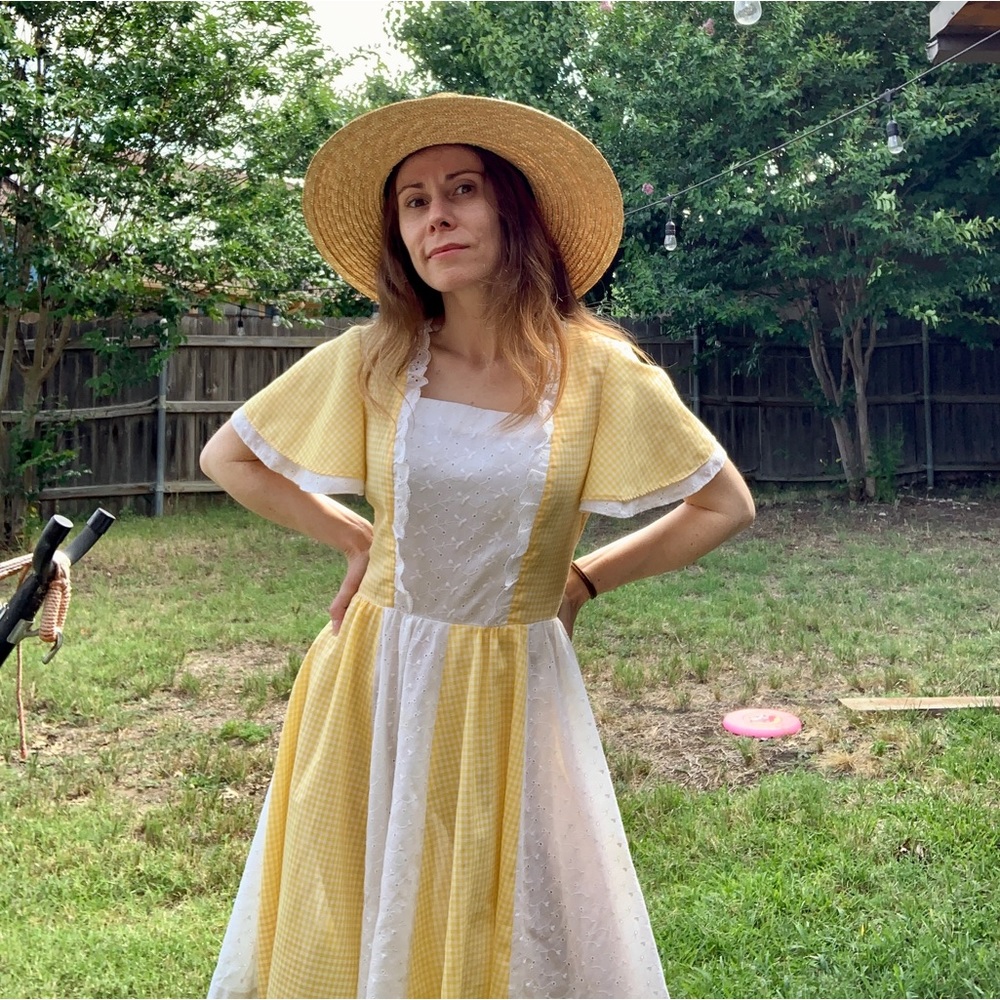 Vintage gunne-sax style cottage prairie mini dress
